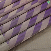 Dark lavender silver gold zari arrow line design beige silver gold zari spin weave design Trendy silk saree