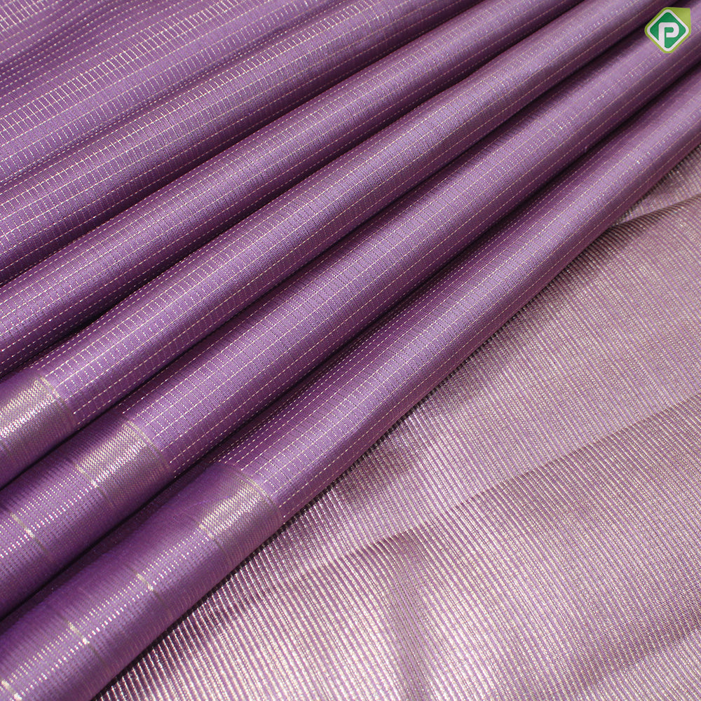 Light Purple Silver Zari With Self Color Border Traditional Silk Saree