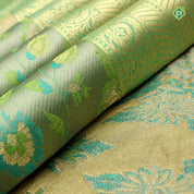 Sea Green Colour Zari With meena Work Motifs Grand Soft Silks Saree