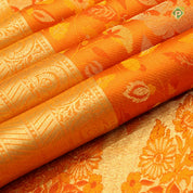 Tiger Orange Colour Zari With Meena Work Motifs Grand Soft Silks saree