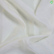 Creamy Green flower butta embroidered design semi organza fancy saree