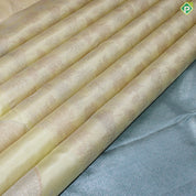 Light Lemon Yellow Gold and Silver Zari With Butterfly Butta Border Trendy Silk Saree