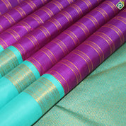 Magenta Color Gold Zari Lines With Rexsona Green Color Border Traditional Silk Saree