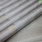 Light Lavender Silver Thread Work Gold Zari Meena Work Border Fancy Trendy Silk Saree