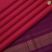 Orangish pink full body plain purple with gold zari bavanji edge border plain traditional vintage silk saree
