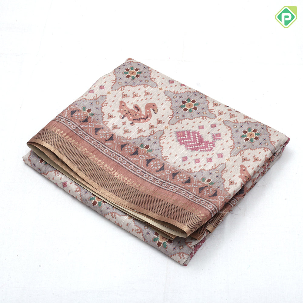 Fancy Annam digital printed Self multi designed border trending fancy Saree