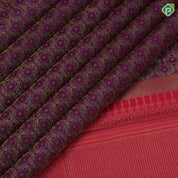 Royal purple and rani pink gold zari incorporated butta rose red gold zari parry's tower border bridal silk saree