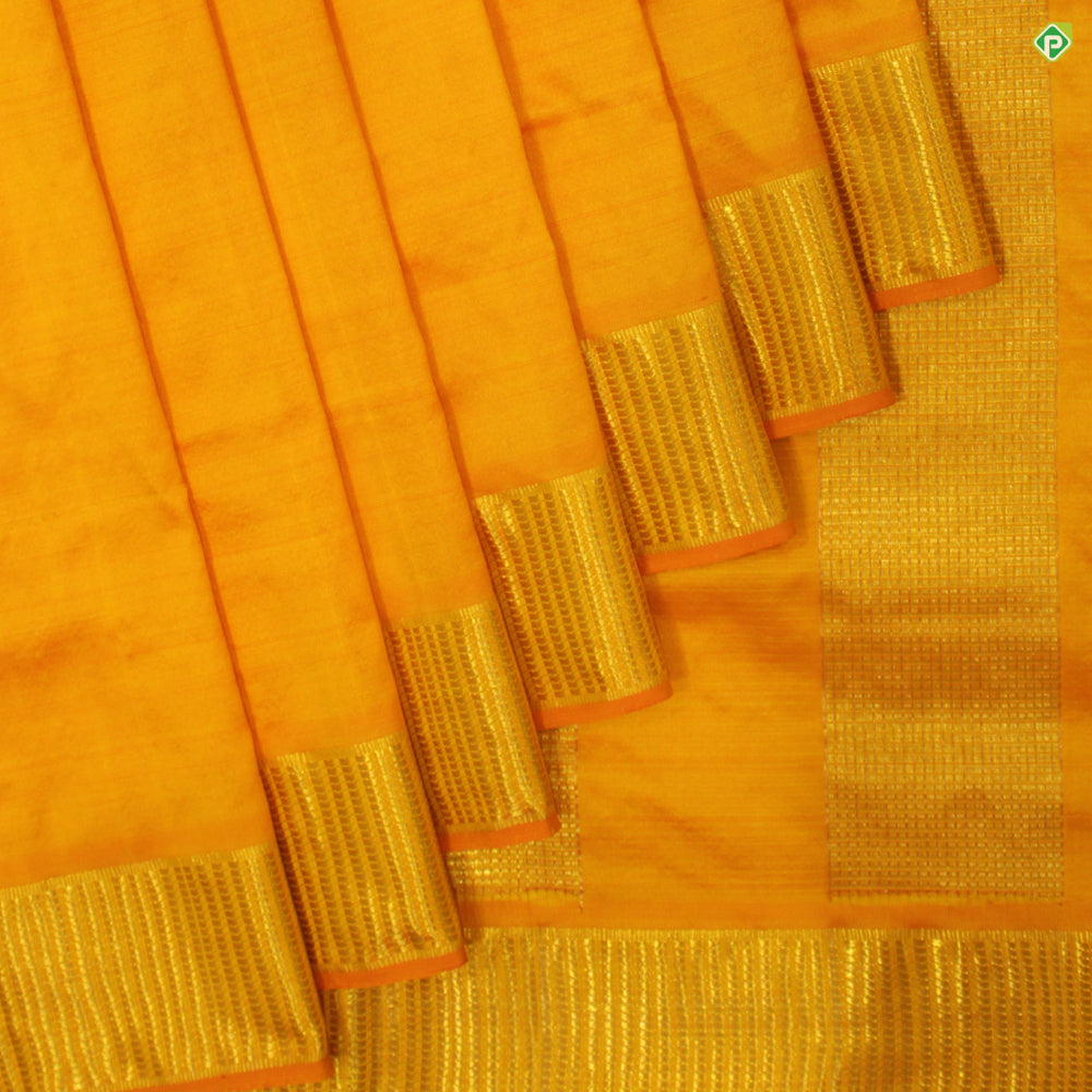 Mango Yellow Colour 10 Yards or Madisar Silks Saree