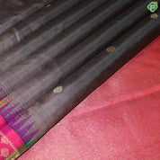Chocolate Brown Gold Zari Small Motif With Multi color Border Traditional Silk Saree