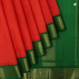Burn Orange With Bottle Green Colour 9 Yards or Madisar Silks saree