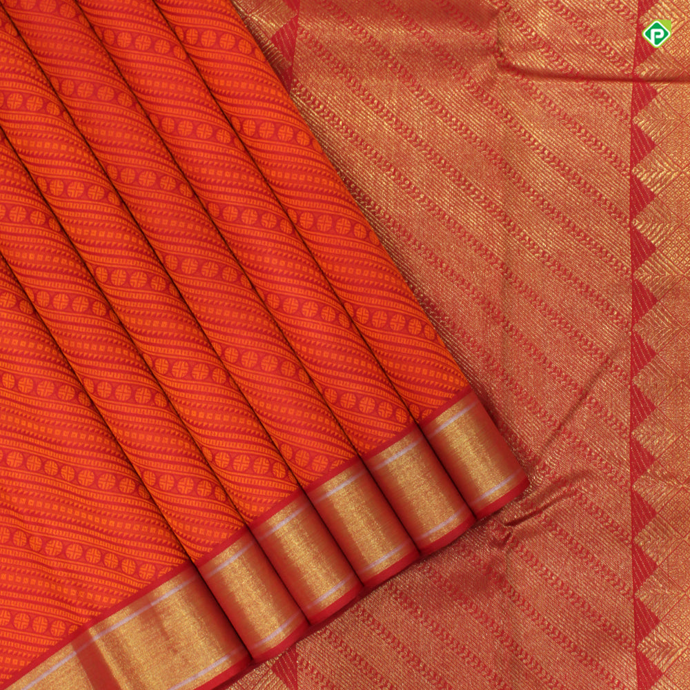 Indigo Blue With Tiger Orange Colour Half And Half Fancy Border Trendy Silks Saree
