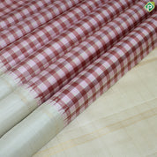 Multi color Checks Gold Zari With Cream Color Border Traditional Silk Saree