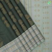 Mint green gold zari tree and shade butta design rexona green gold zari meena work border traditional silk saree