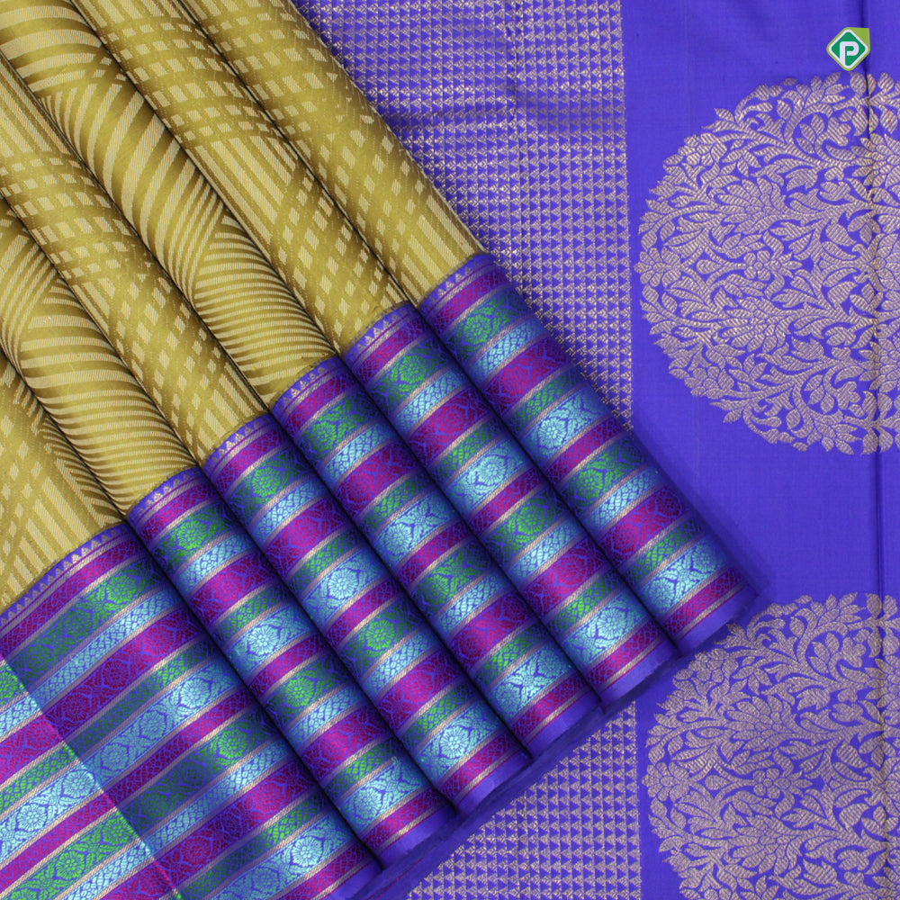 Sage Green Cross Diamond Thread Embosse Motifs Trendy Silks Saree
