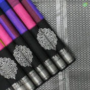 Bubble Cum Pink Black Colour Multi Colour Checks Trendy Silks Saree