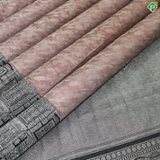 Dusty Pink silver Zari With Black Color Fancy trendy Silk Saree