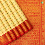 Sandal Colour Kanga Jamauna Border Dual Pallu And Dual Blouse Traditional Silks Saree
