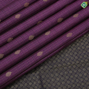 Wild Berry Gold Zari Checked And Small Motif Royal Blue Peacock Border Design Traditional Silk Saree