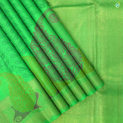 Kelly Green Colour Small Flower Thread Work Motifs Trendy Silks Saree