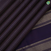 Purple blue gold zari kattam design self plain rettapet border traditional silk saree