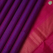 Purple gold zari vairaoosi checks design rani pink gold zari bavanji green edge border 9 yards madisar silk saree
