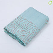 Violet blue neem zari fancy floral butta self floral embroidered border trending fancy saree