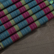 Tri color gold zari vairaoosi lines contrast luxury black gold zari double peacock arch border traditional silk saree