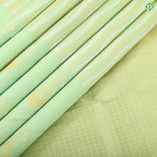 Pista green silver gold zari waves stripes design self gold zari flower tower fancy border trendy silk saree