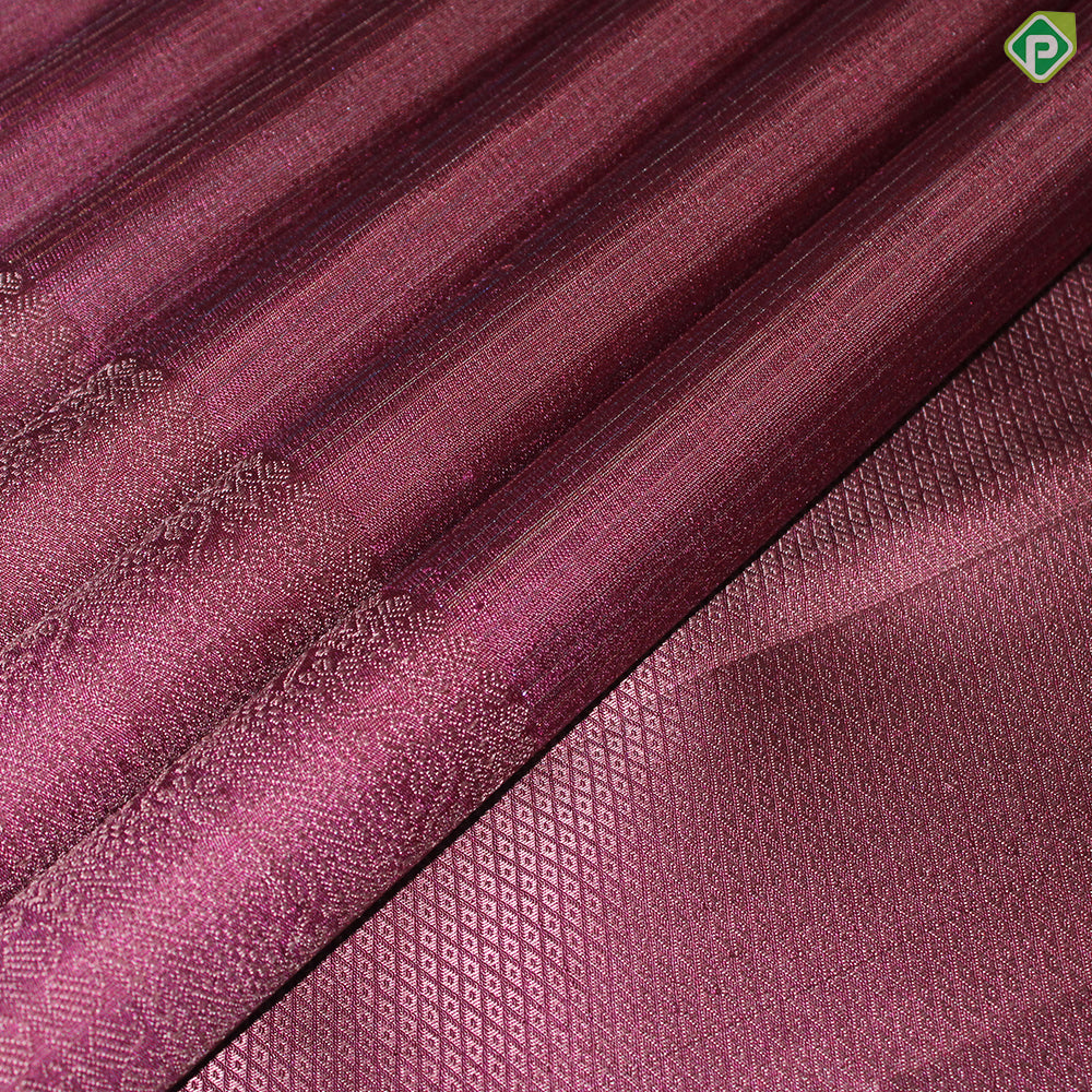 Beetroot Maroon Silver Gold Zari Lines With Self Color Border Trendy Silks Saree
