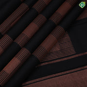 Black Colour Gold Zari Square Design Border Less Luxury Black Silk Saree