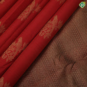 Rust orange gold zari  parrot motif design brown peacock elephant border design traditional silk saree
