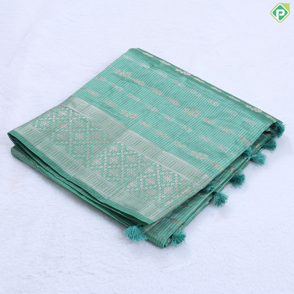 Pink gold zari Beads Lines design Self gold zari diamond rangoli border fancy chiffon saree