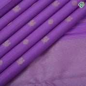 Dark lavender gold zari Annam and chakram butta self vairaoosi checks border traditional silk saree