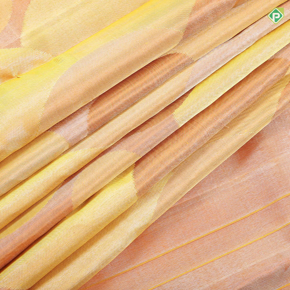 Pink shades with Orange Bubble Design Tissue weaved silk saree