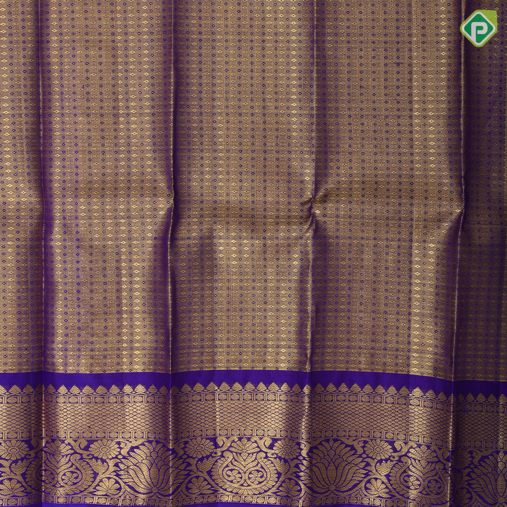 Light pink gold zari annam round butta checks design royal blue gold zari lotus border pattu paavadai lehanka