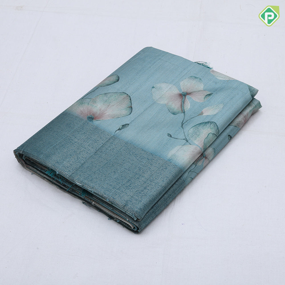 Orchid flower design self zari border fancy cotton saree