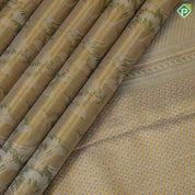 Golden green base silver zari by zari surf design meena work meera dancing floral border special design silk saree