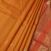 Mustard yellow gold zari fancy flower butta sage green pink gold zari rangoli design one side border silk saree
