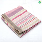 Multi color bars stripes floral pallu edge border trending fancy cotton saree