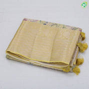 Light Trendy Colour Based Flowers Design Border Floral Weave Design Fancy Cotton Saree