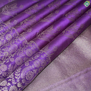 Magenta Color Silver Zari With Self Color Border Tissue Traditional Silk Saree
