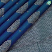 Peacock Blue Gold Zari Yazhi Peacock Design Self Colour Mayilkan Border Design Traditional Silk Saree