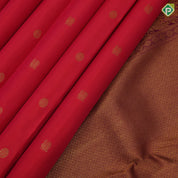 Rani pink gold zari peacock chakaram design purple wave border design traditional silk saree