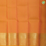 Pink gold zari grand floral design yellow gold zari border pattu paavadai lehanka