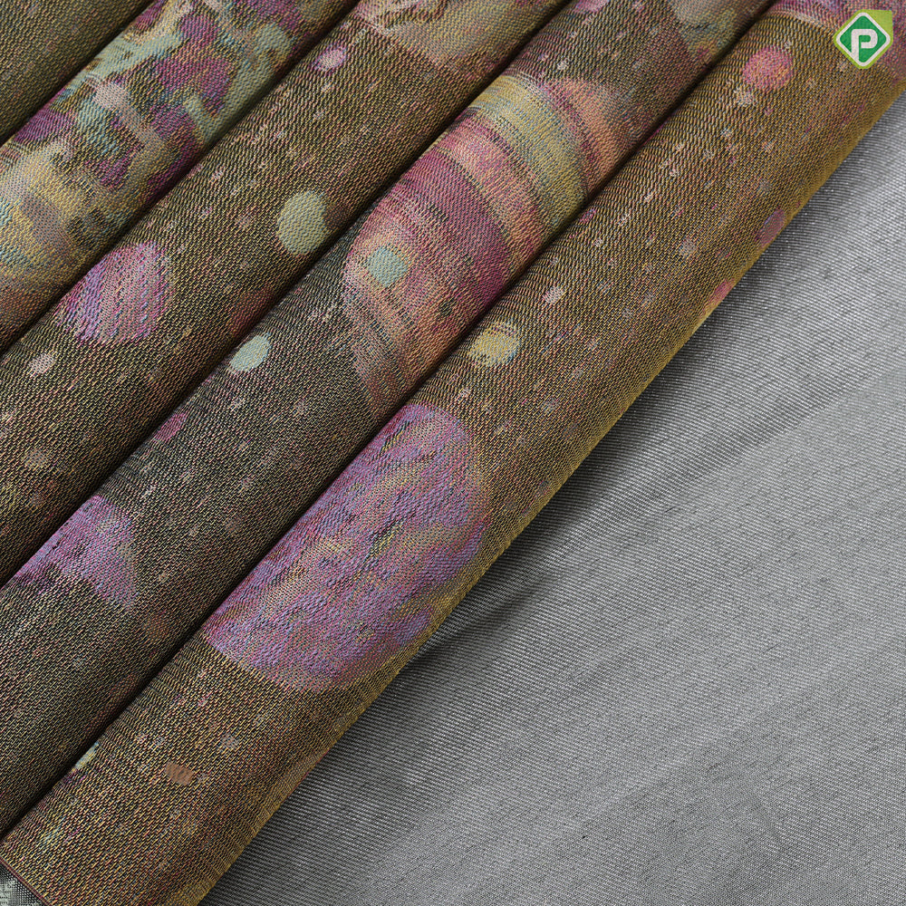 Multi color galaxy inspired hand woven signature edition silk saree