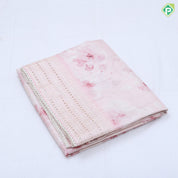 Pastel colors modern art printed design self cut work border fancy cotton saree