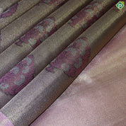 Golden Beige Fancy Tree Butta Contrast Pink Silver Gold Zari Mayilkan Border Grand Bridal Silk Saree