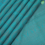 Teal Blue Neem Zari Floral Design Self Colour Border Design Grand Silk Saree