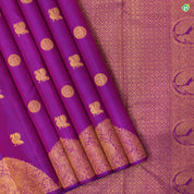 Purple Colour Peacock And Chakra Turning Border Motifs Traditional Silks Saree