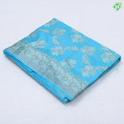Trending colors grand floral design self grand border fancy tissue organza saree